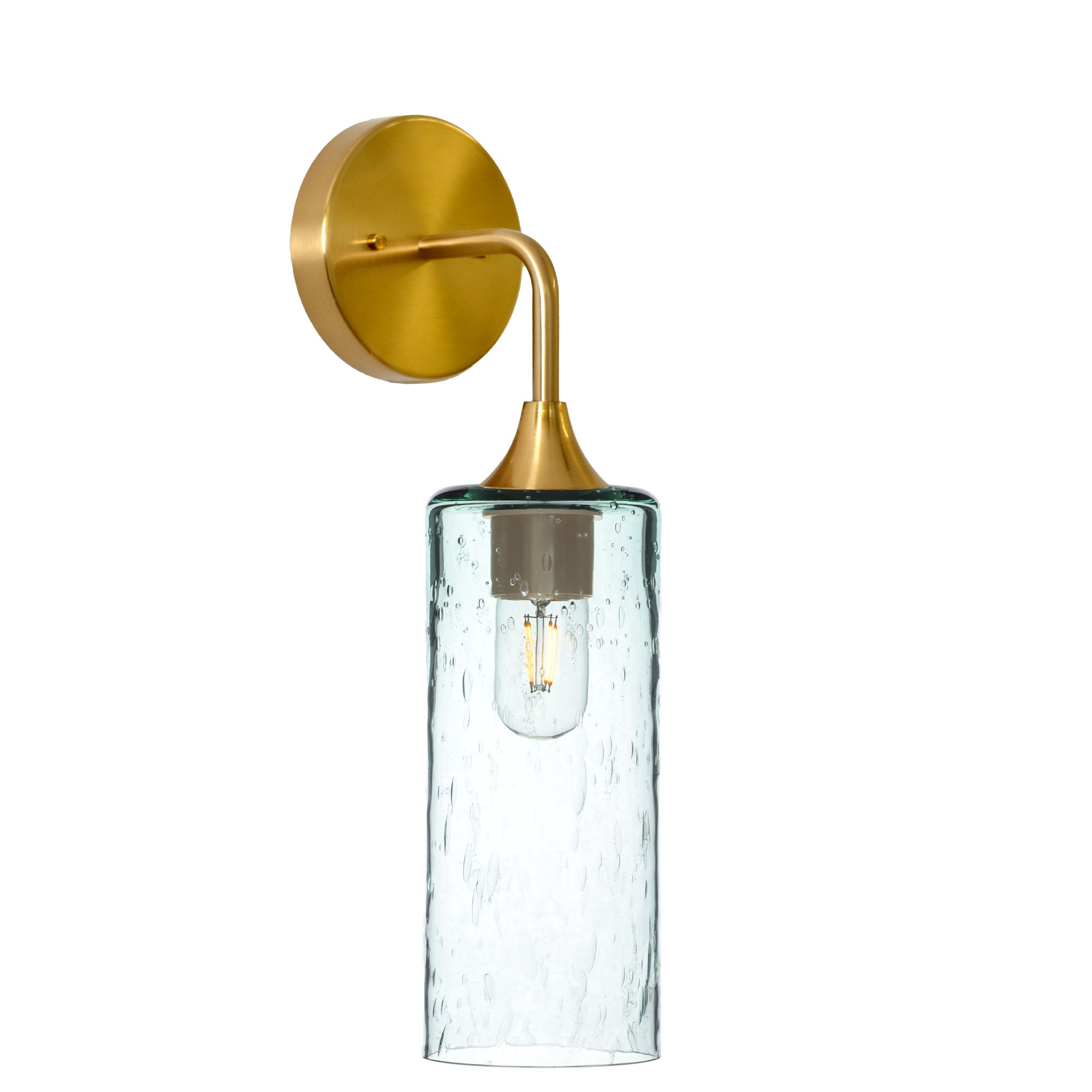 515 Lunar: Wall Sconce-Glass-Bicycle Glass Co - Hotshop-Eco Clear-Polished Brass-Bicycle Glass Co