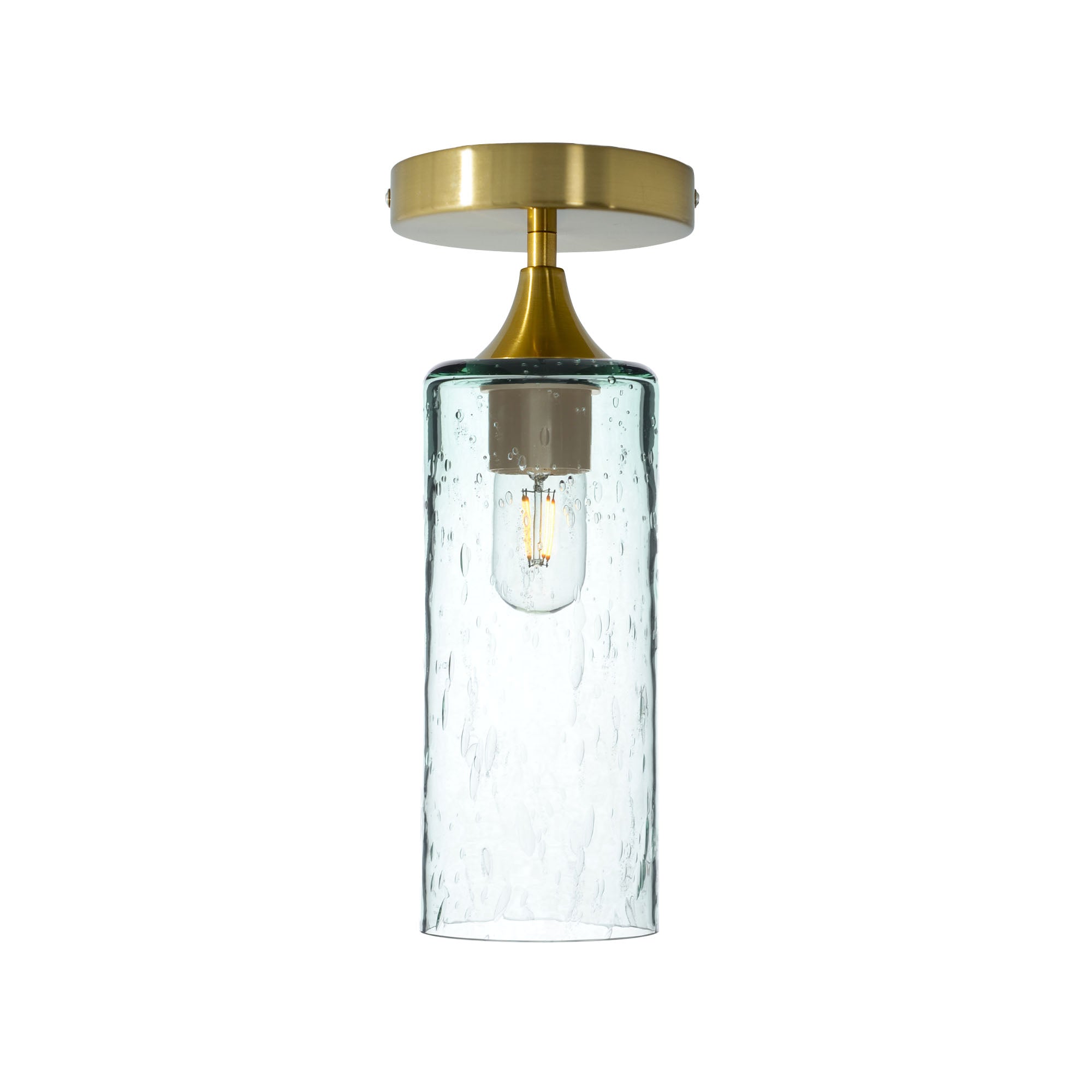 515 Semi-Flush-Bicycle Glass Co - Hotshop-Lunar-Eco Clear-Polished Brass-Bicycle Glass Co