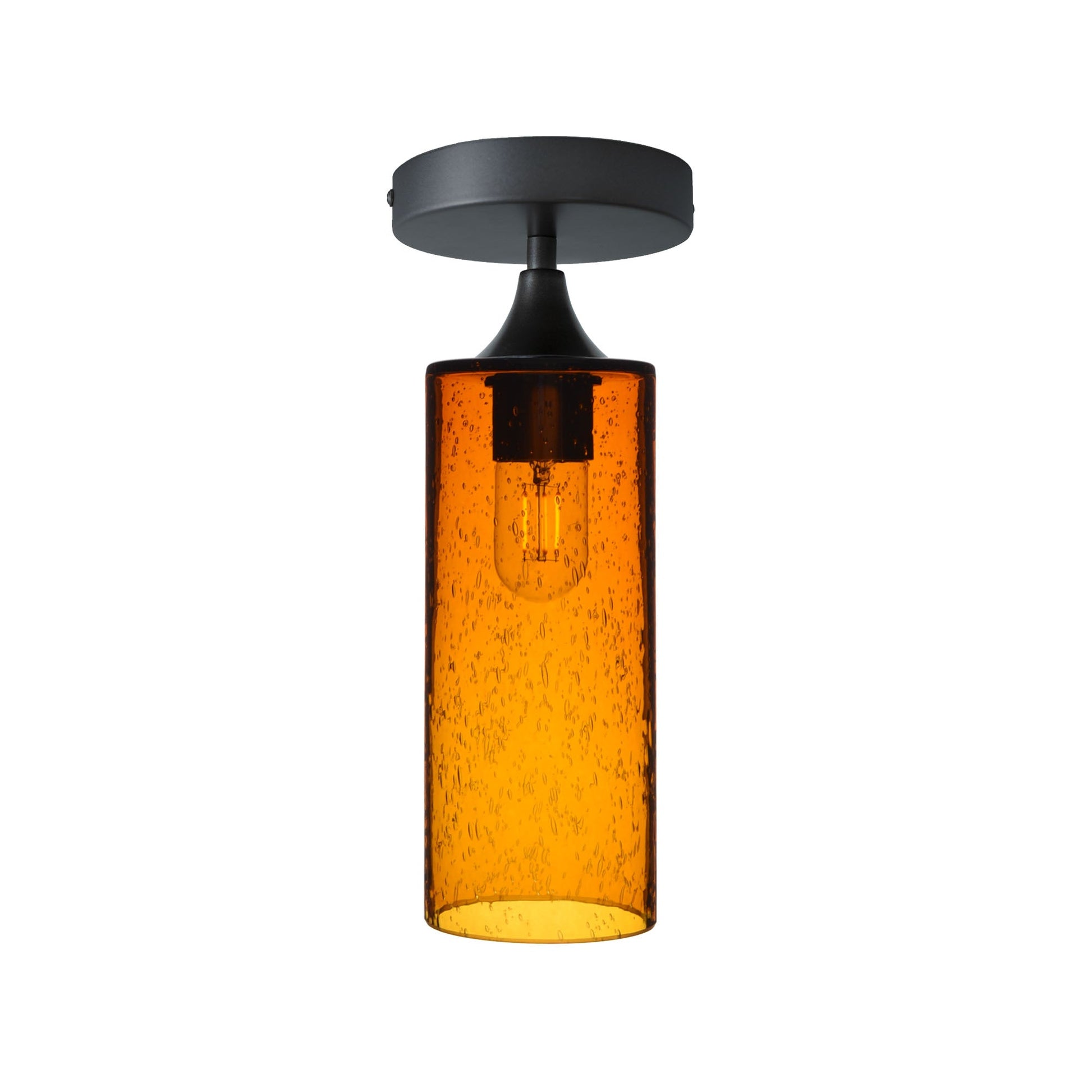 515 Semi-Flush-Bicycle Glass Co - Hotshop-Lunar-Golden Amber-Antique Bronze-Bicycle Glass Co