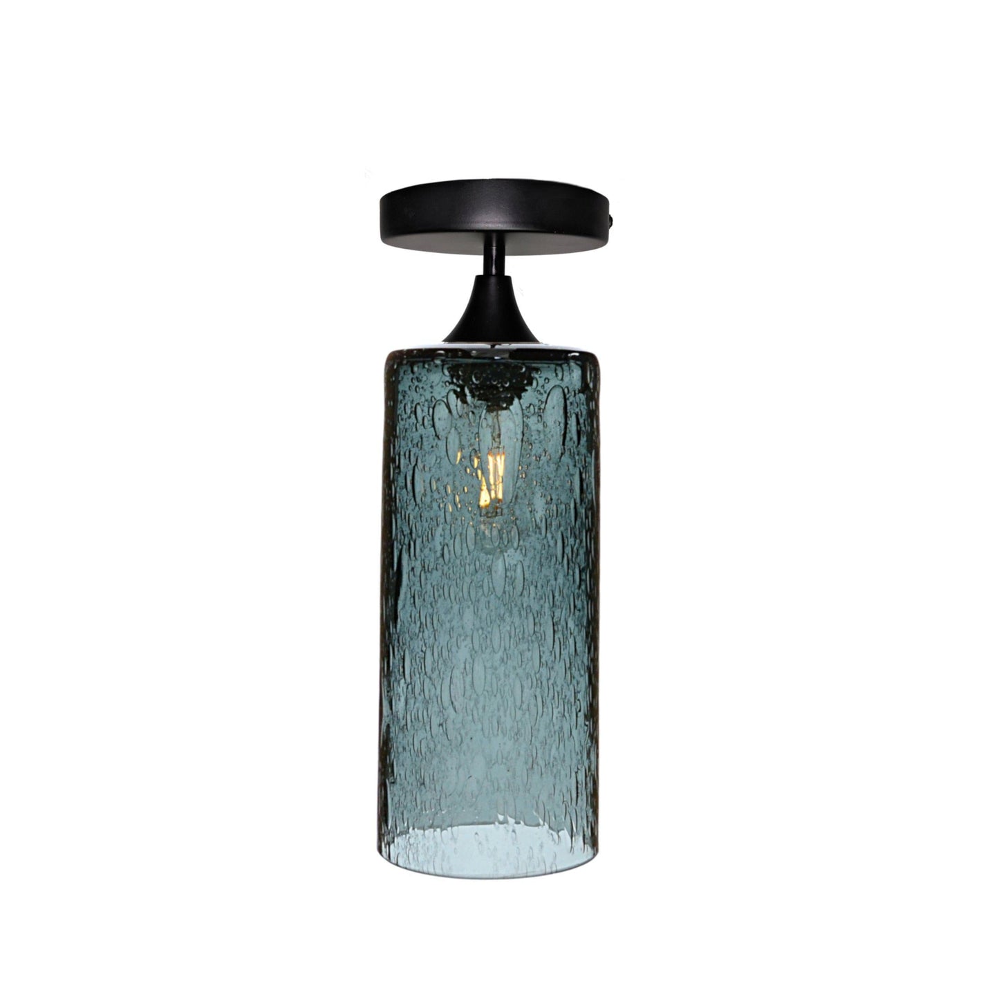 515 Semi-Flush-Bicycle Glass Co - Hotshop-Lunar-Slate Gray-Antique Bronze-Bicycle Glass Co