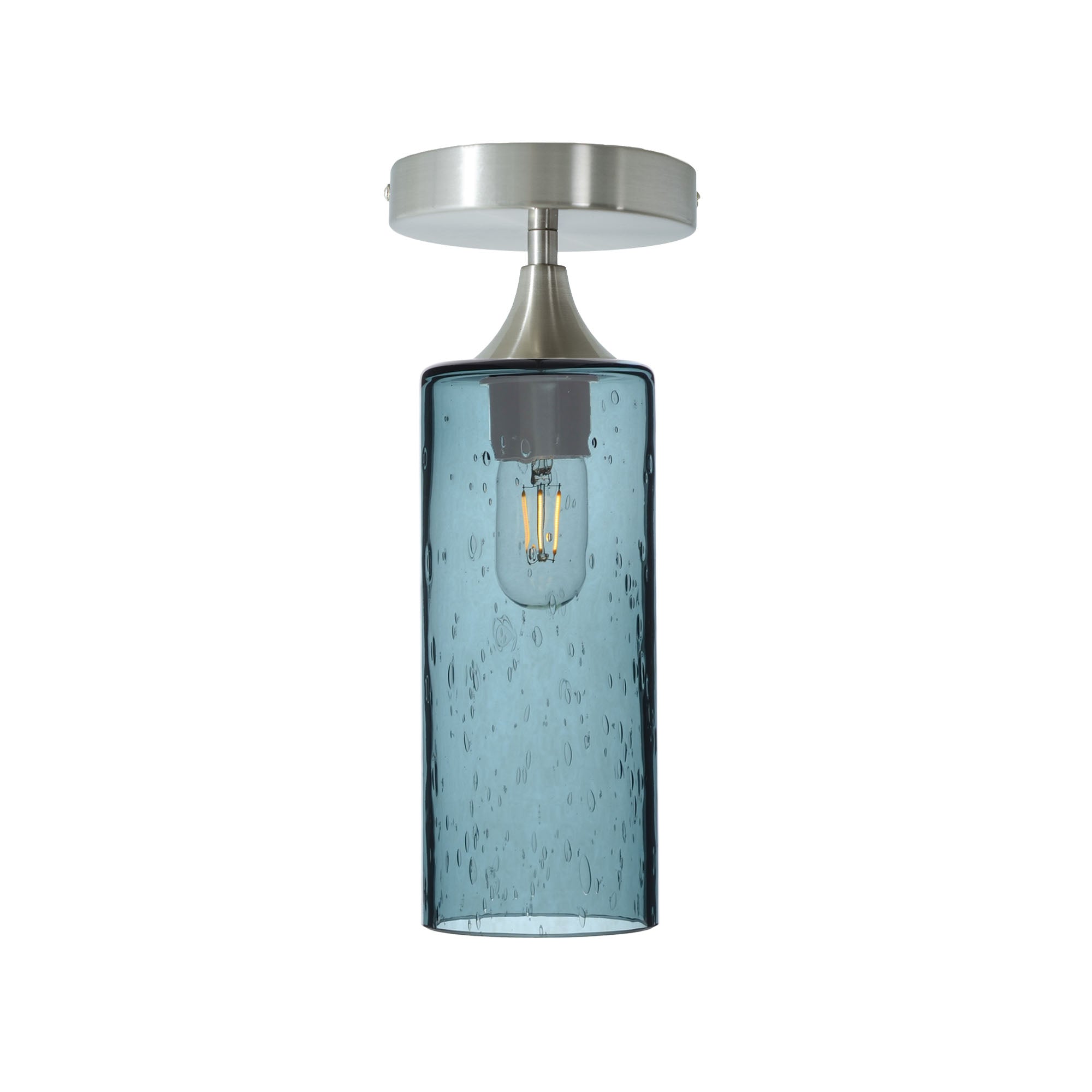 515 Semi-Flush-Bicycle Glass Co - Hotshop-Lunar-Slate Gray-Brushed Nickel-Bicycle Glass Co
