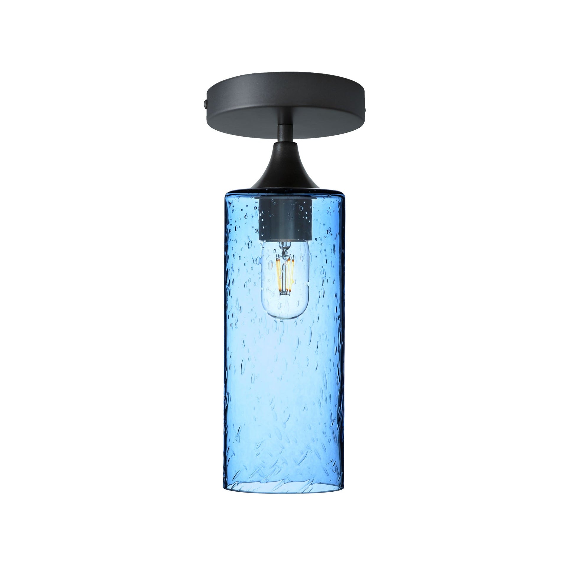 515 Semi-Flush-Bicycle Glass Co - Hotshop-Lunar-Steel Blue-Antique Bronze-Bicycle Glass Co