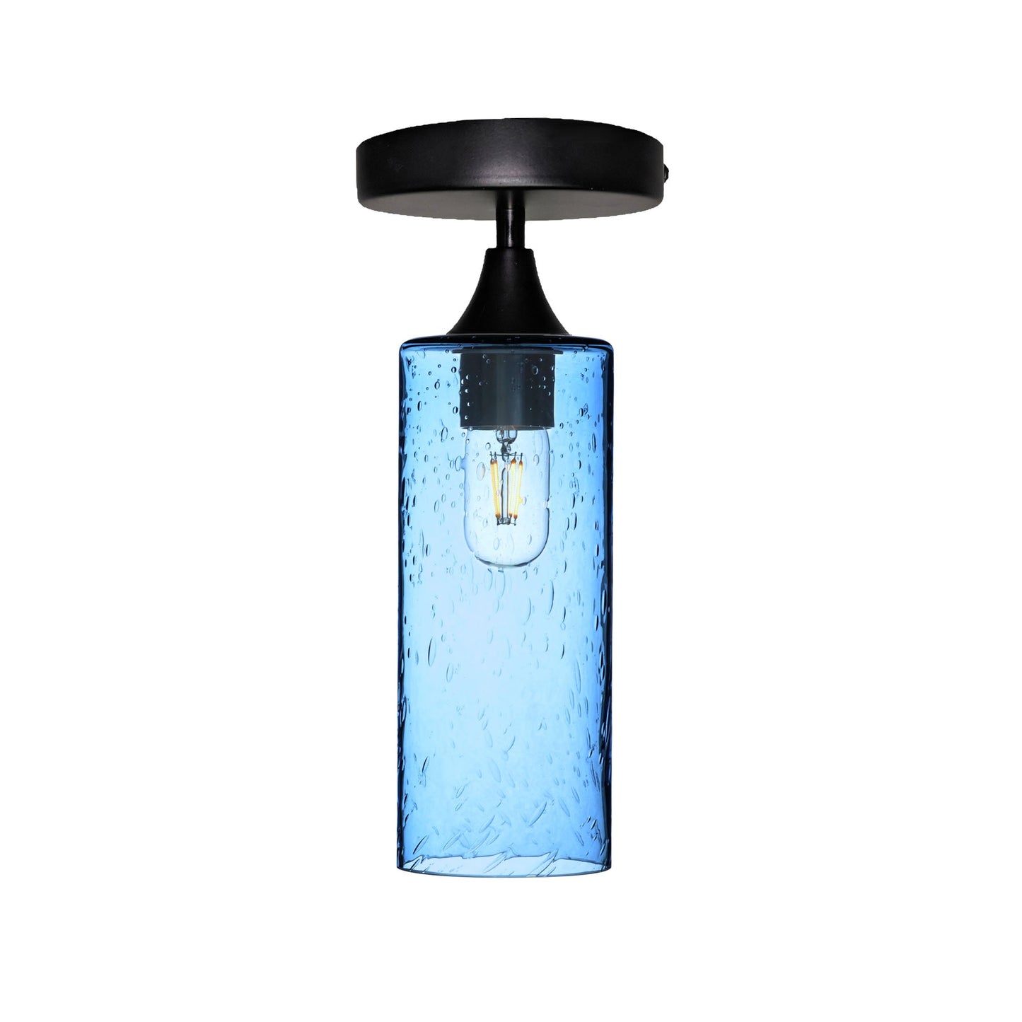 515 Semi-Flush-Bicycle Glass Co - Hotshop-Lunar-Steel Blue-Matte Black-Bicycle Glass Co