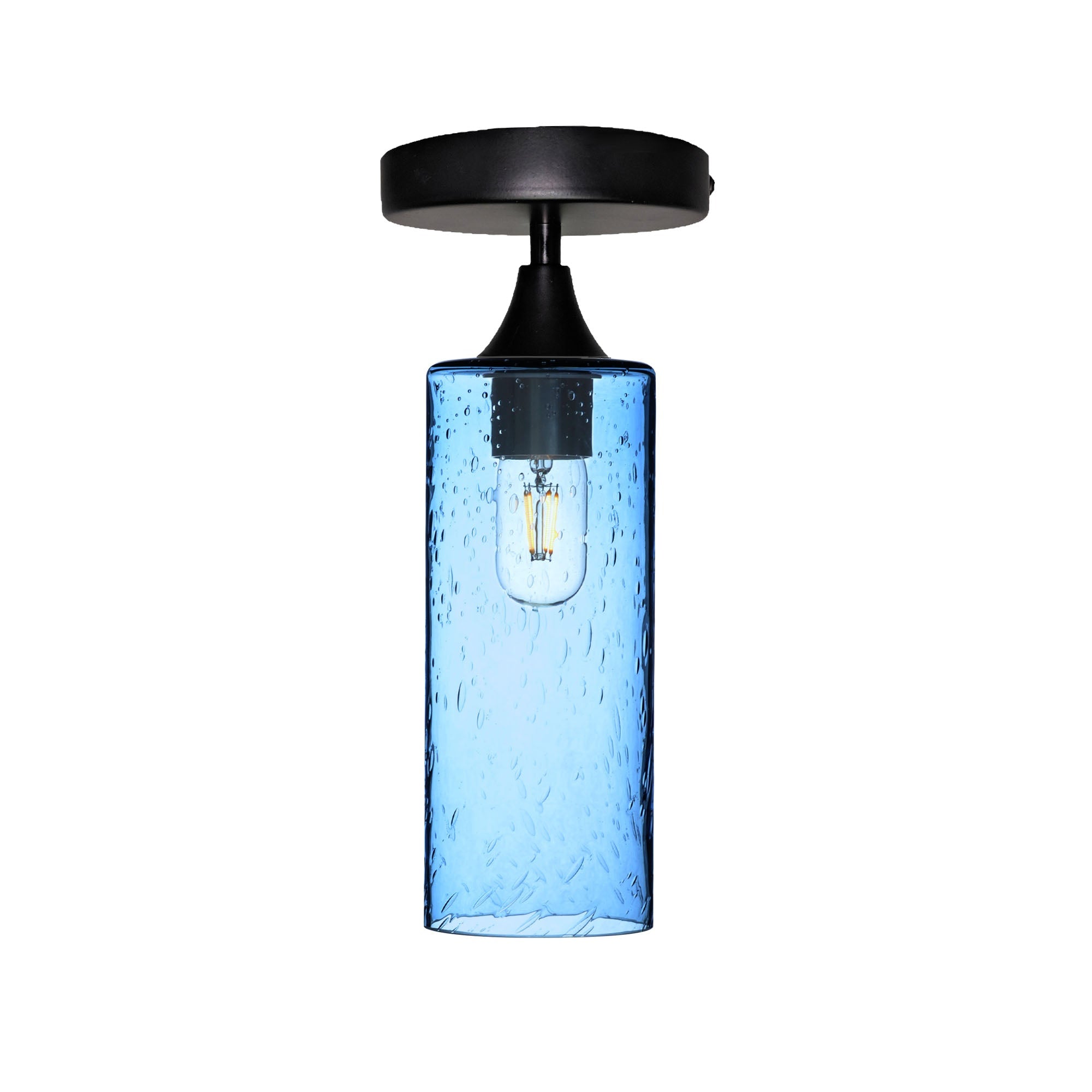 515 Semi-Flush-Bicycle Glass Co - Hotshop-Lunar-Steel Blue-Matte Black-Bicycle Glass Co
