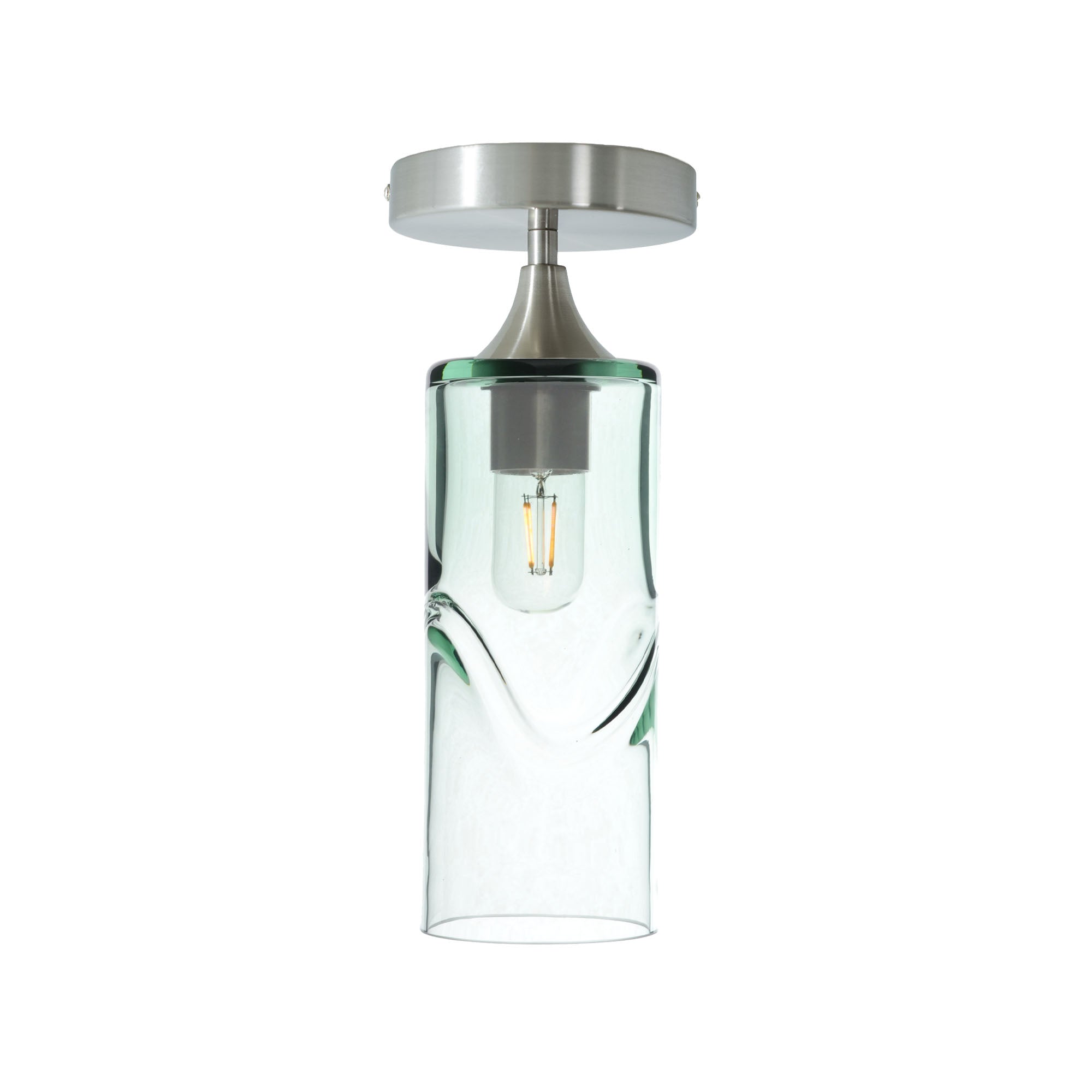 515 Semi-Flush-Bicycle Glass Co - Hotshop-Swell-Eco Clear-Brushed Nickel-Bicycle Glass Co