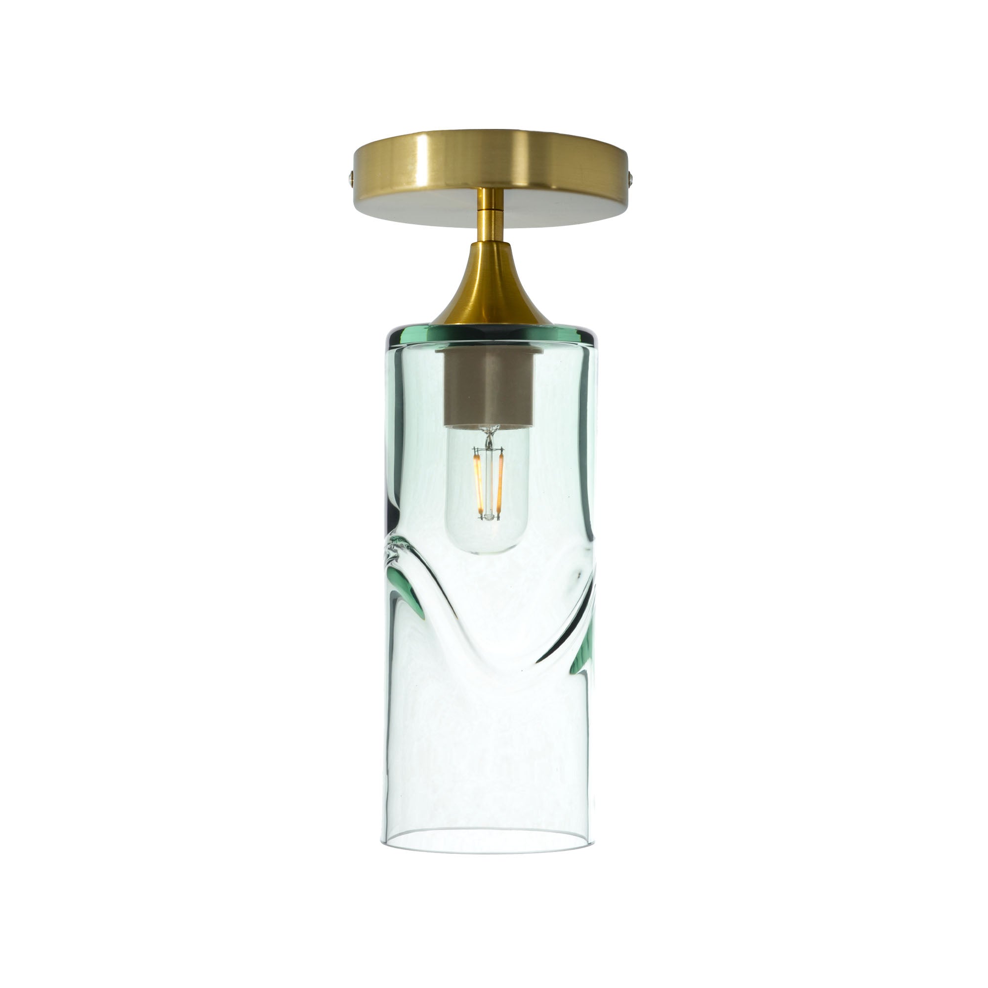 515 Semi-Flush-Bicycle Glass Co - Hotshop-Swell-Eco Clear-Polished Brass-Bicycle Glass Co