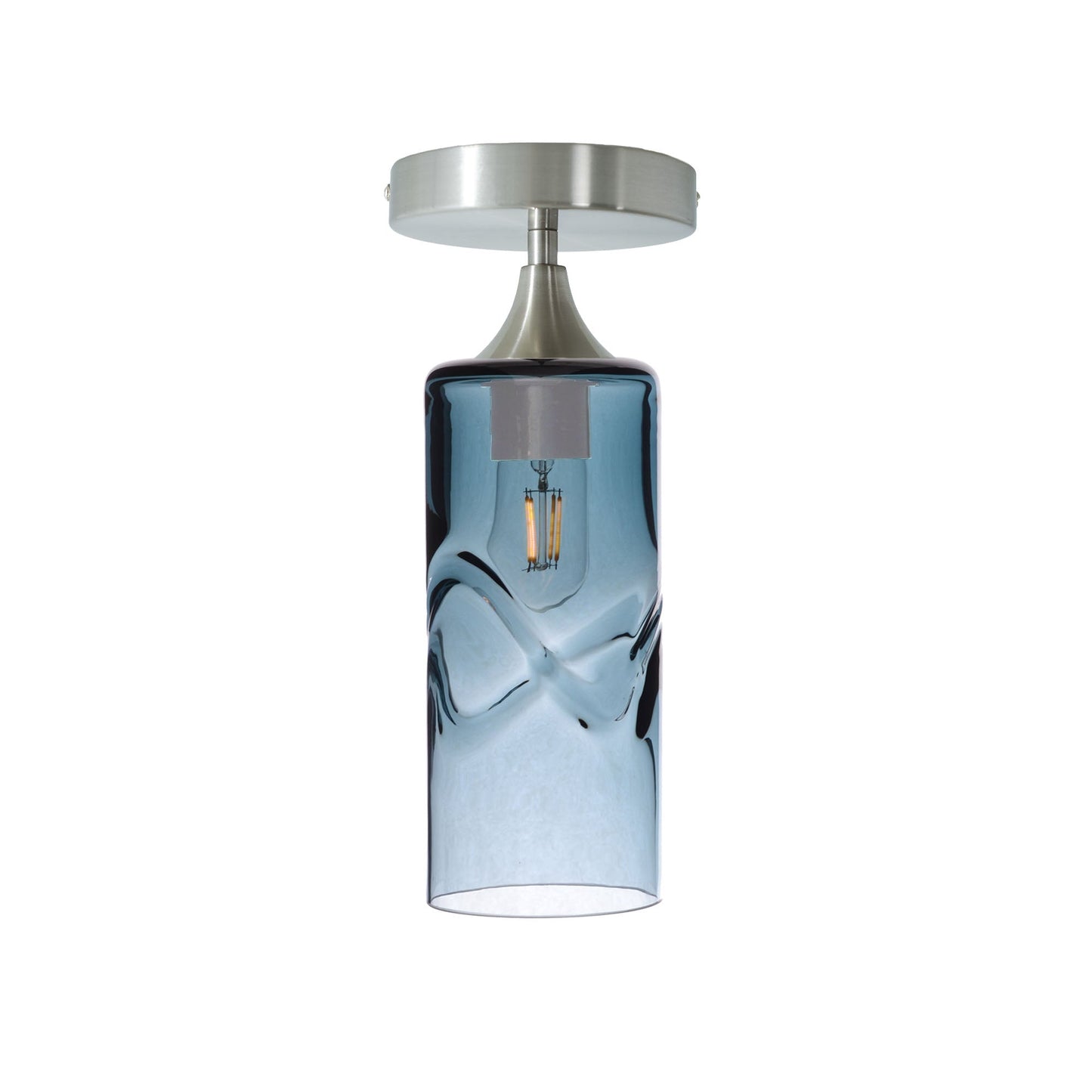 515 Semi-Flush-Bicycle Glass Co - Hotshop-Swell-Slate Gray-Brushed Nickel-Bicycle Glass Co