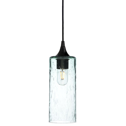 515 Single Pendant Light-Bicycle Glass Co-Matte Black 15ft Cord + Track Mount-Lunar-Eco Clear-Bicycle Glass Co