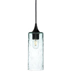 515 Single Pendant Light-Bicycle Glass Co-Matte Black 15ft Cord + Track Mount-Lunar-Eco Clear-Bicycle Glass Co