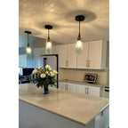 515 Single Pendant Light-Pendant Light-Bicycle Glass Co-Matte Black - 8ft Cord-Lunar-Steel Blue-Bicycle Glass Co