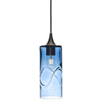 515 Single Pendant Light-Bicycle Glass Co-Antique Bronze 15ft Cord + Track Mount-Swell-Steel Blue-Bicycle Glass Co