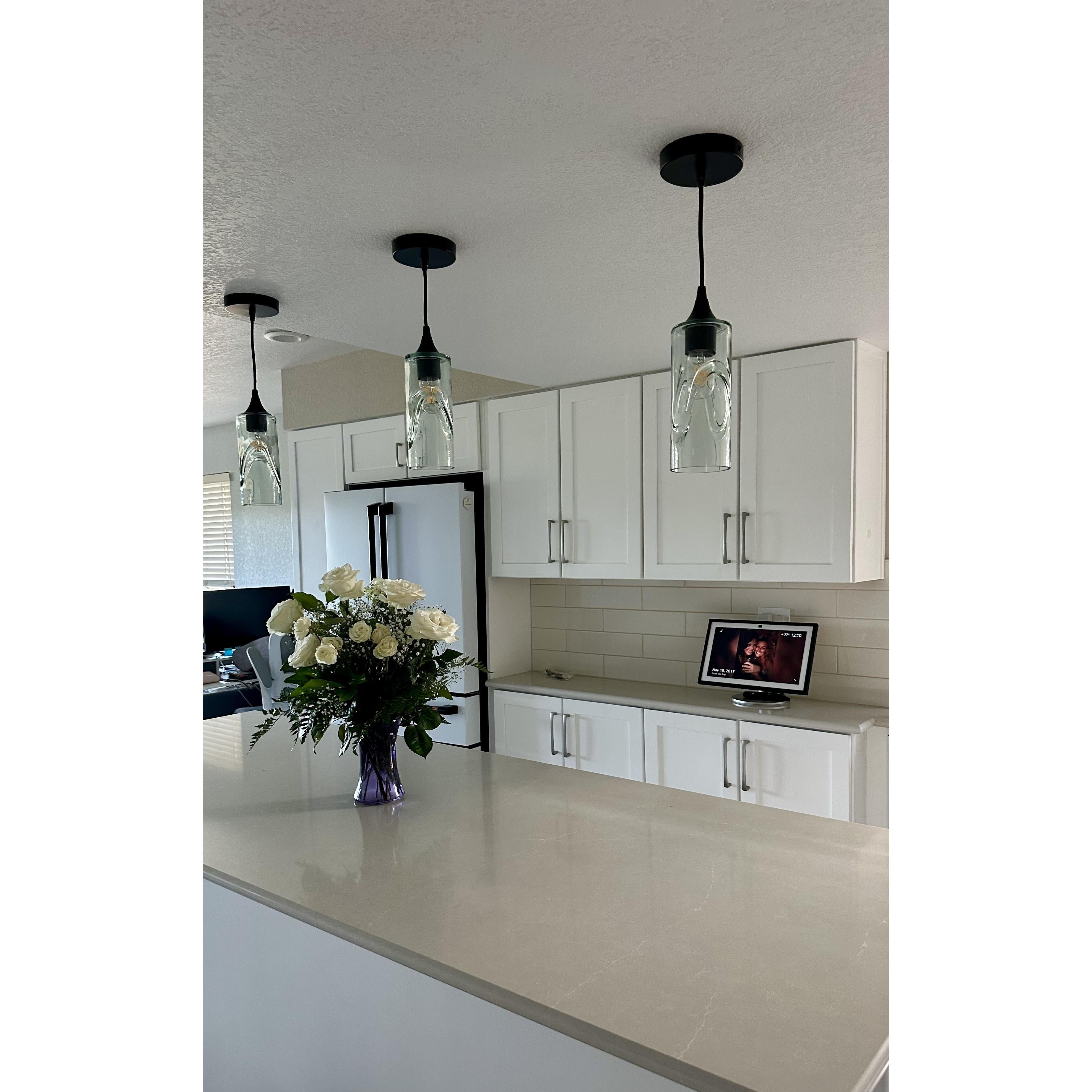 515 Single Pendant Light-Pendant Light-Bicycle Glass Co-Matte Black - 8ft Cord-Lunar-Steel Blue-Bicycle Glass Co