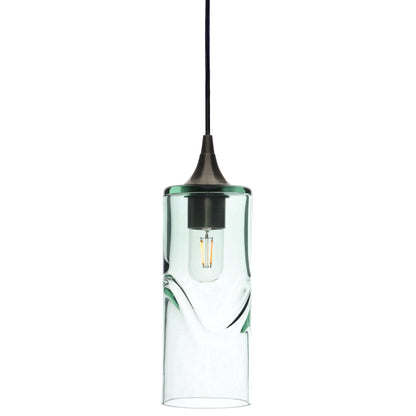 515 Single Pendant Light-Bicycle Glass Co-Antique Bronze - 4ft Cord-Swell-Eco Clear-Bicycle Glass Co