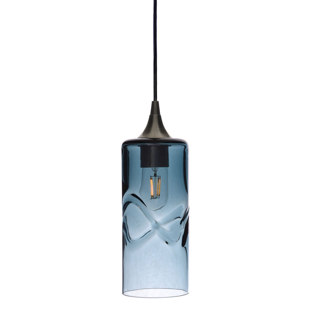 515 Single Pendant Light-Bicycle Glass Co-Antique Bronze - 4ft Cord-Swell-Slate Gray-Bicycle Glass Co