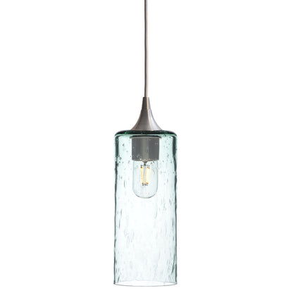 515 Single Pendant Light-Bicycle Glass Co-Brushed Nickel - 4ft Cord-Lunar-Eco Clear-Bicycle Glass Co