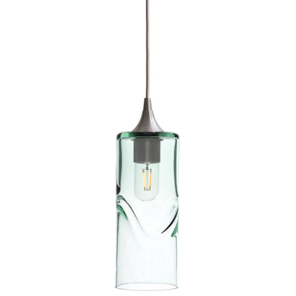 515 Single Pendant Light-Bicycle Glass Co-Brushed Nickel - 4ft Cord-Swell-Eco Clear-Bicycle Glass Co