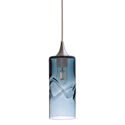 515 Single Pendant Light-Bicycle Glass Co-Brushed Nickel - 4ft Cord-Swell-Slate Gray-Bicycle Glass Co