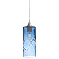 515 Single Pendant Light-Bicycle Glass Co-Brushed Nickel - 4ft Cord-Swell-Steel Blue-Bicycle Glass Co