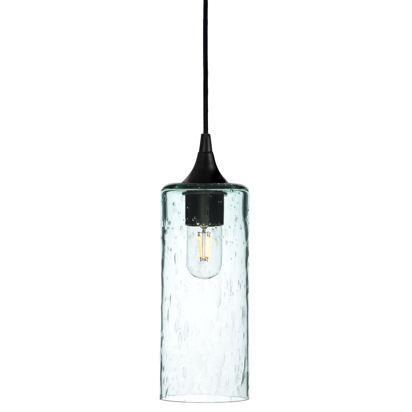 515 Single Pendant Light-Bicycle Glass Co-Matte Black - 8ft Cord-Lunar-Eco Clear-Bicycle Glass Co