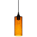 515 Single Pendant Light-Bicycle Glass Co-Matte Black - 8ft Cord-Lunar-Golden Amber-Bicycle Glass Co