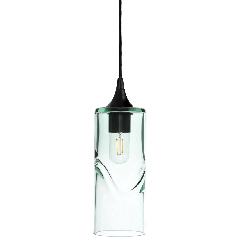 515 Single Pendant Light-Bicycle Glass Co-Matte Black - 8ft Cord-Swell-Eco Clear-Bicycle Glass Co