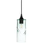 515 Single Pendant Light-Bicycle Glass Co-Matte Black - 8ft Cord-Swell-Eco Clear-Bicycle Glass Co