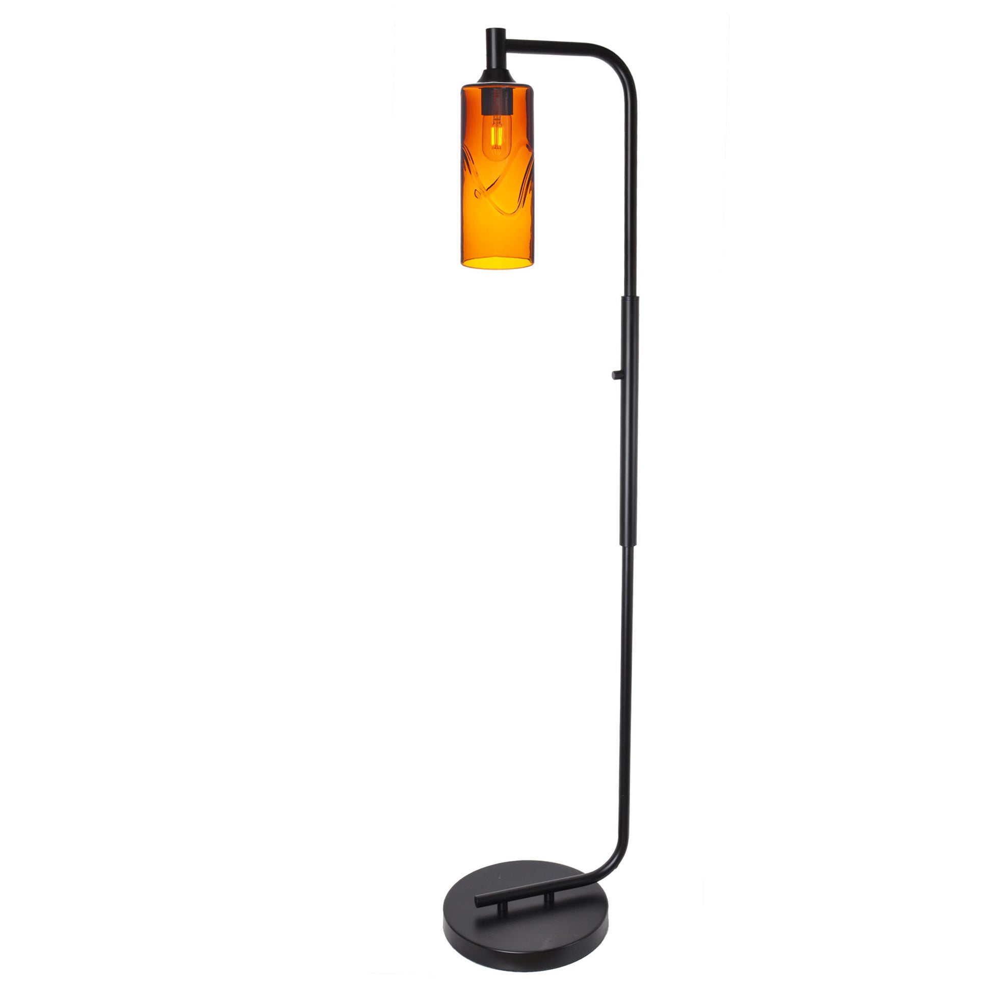 515 Swell: Floor Lamp-Glass-Bicycle Glass Co - Hotshop-Slate Gray-Matte Black-Bicycle Glass Co