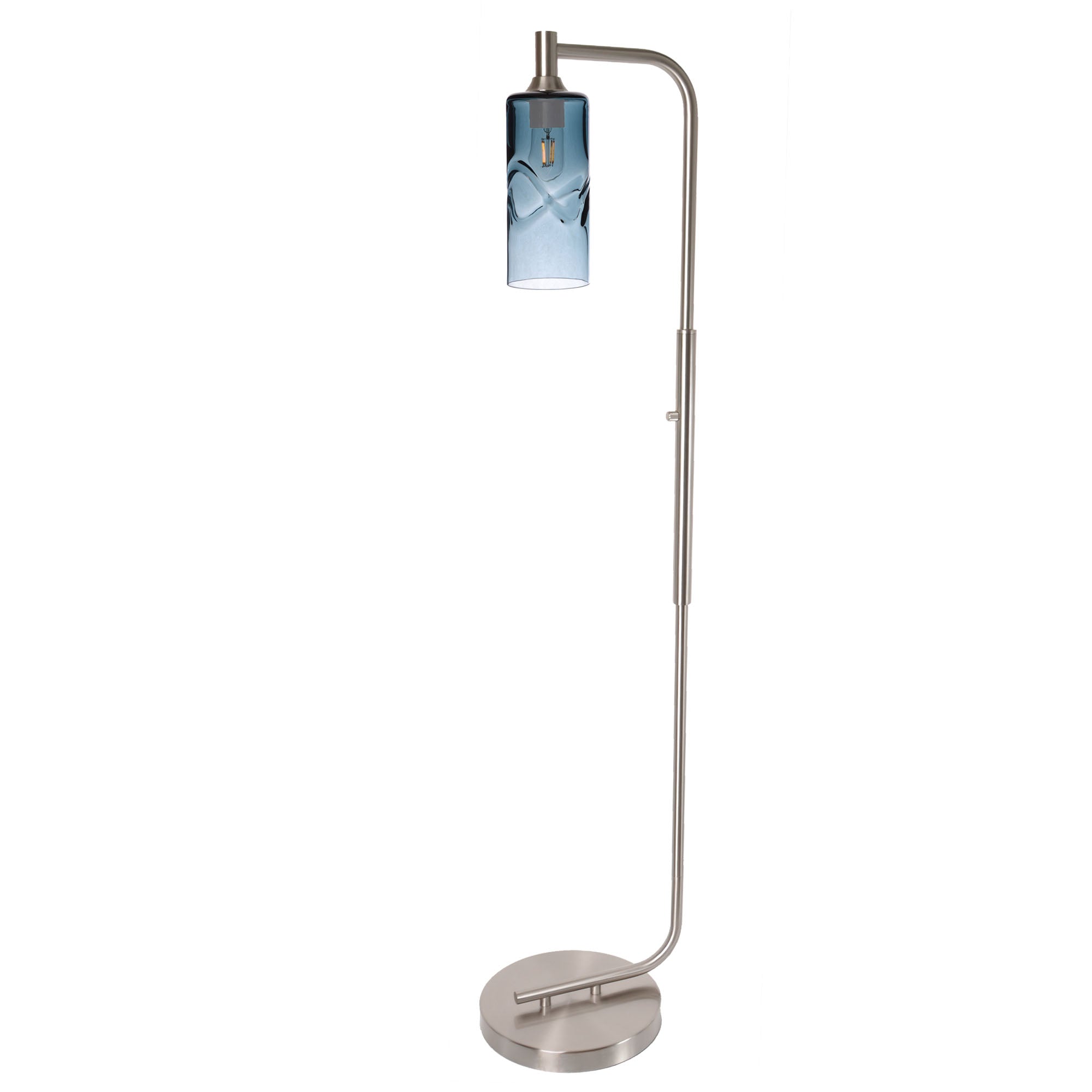 515 Swell: Floor Lamp-Glass-Bicycle Glass Co - Hotshop-Slate Gray-Matte Black-Bicycle Glass Co