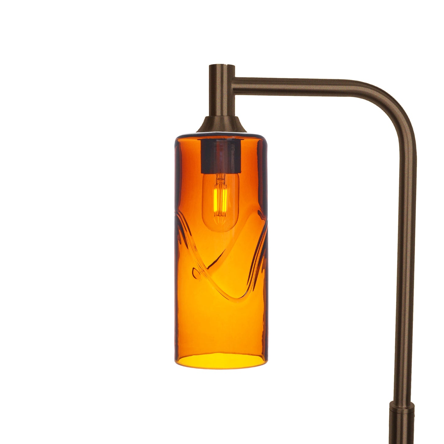 515 Swell: Floor Lamp-Glass-Bicycle Glass Co - Hotshop-Golden Amber-Antique Bronze-Bicycle Glass Co