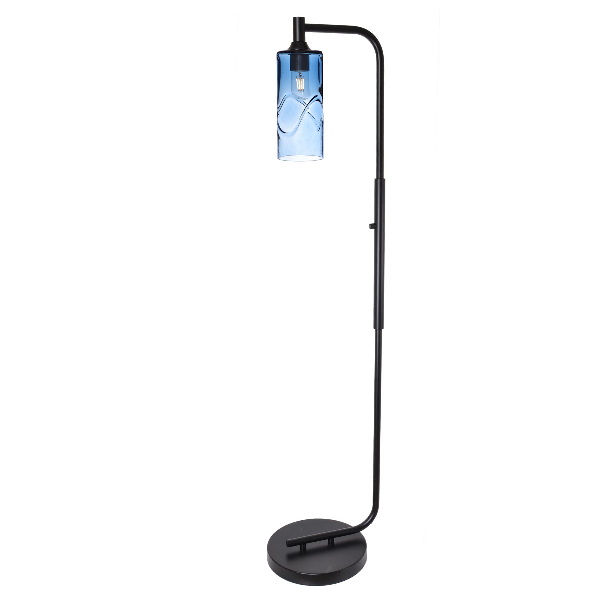 515 Swell: Floor Lamp-Glass-Bicycle Glass Co - Hotshop-Slate Gray-Matte Black-Bicycle Glass Co