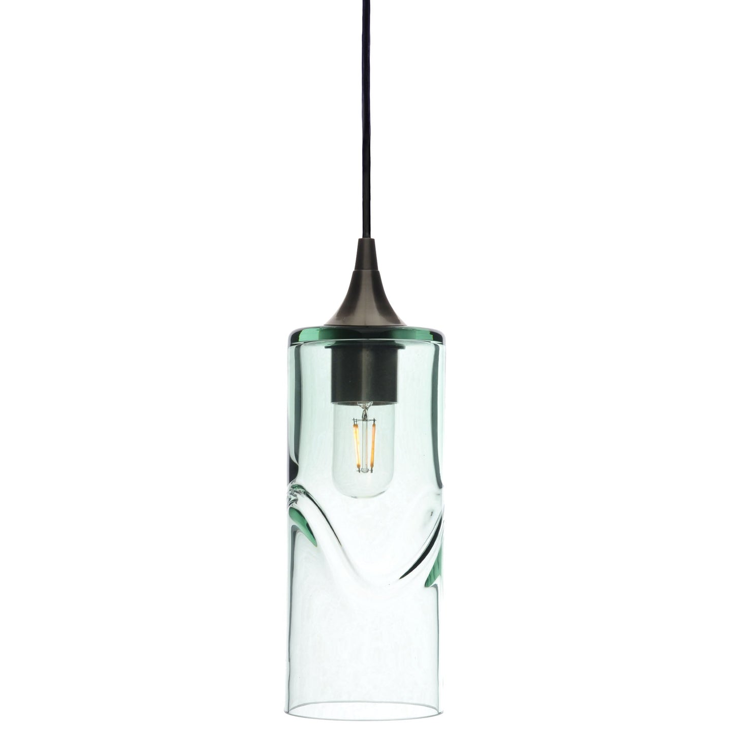 515 Swell: Single Pendant Light-Glass-Bicycle Glass Co-Eco Clear-Antique Bronze-Bicycle Glass Co
