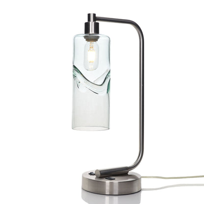 515 Swell: Table Lamp-Glass-Bicycle Glass Co - Hotshop-Eco Clear-Brushed Nickel-Bicycle Glass Co