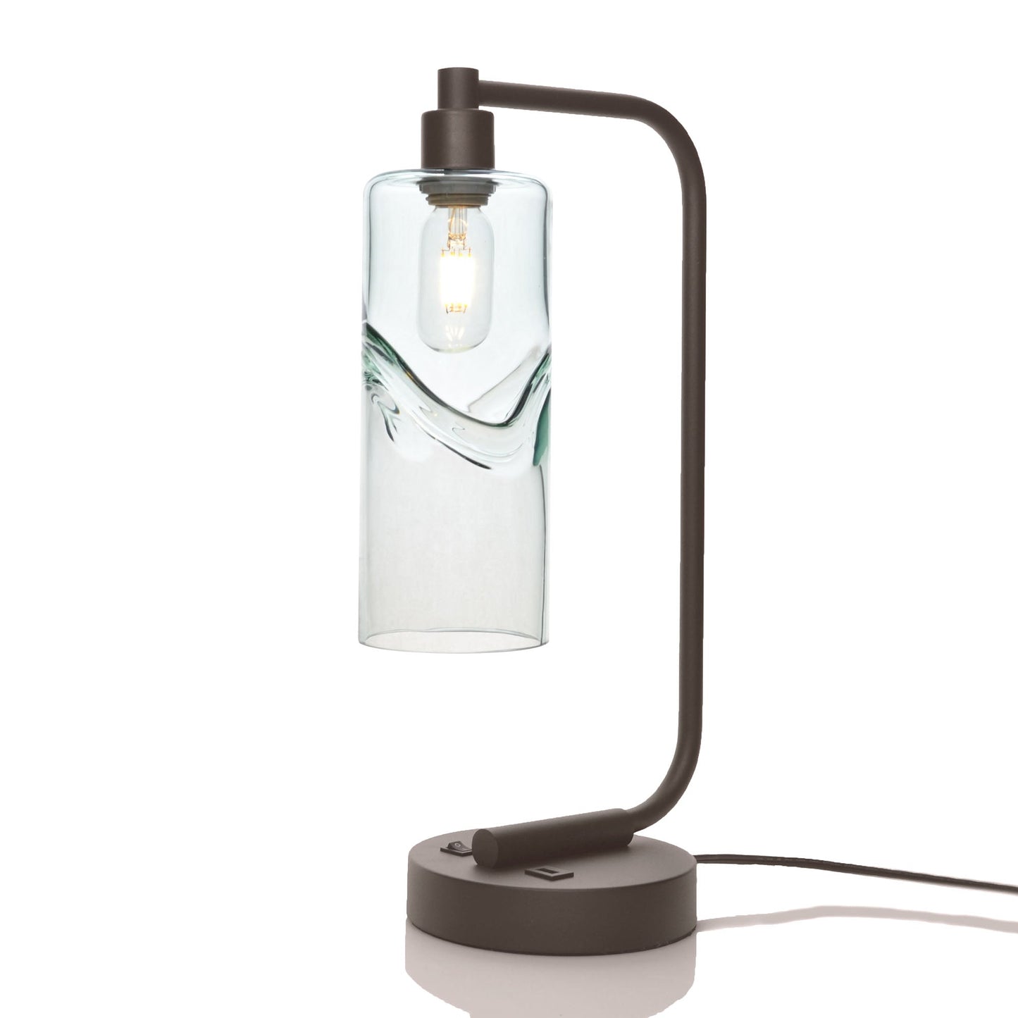 515 Swell: Table Lamp-Glass-Bicycle Glass Co - Hotshop-Eco Clear-Dark Bronze-Bicycle Glass Co