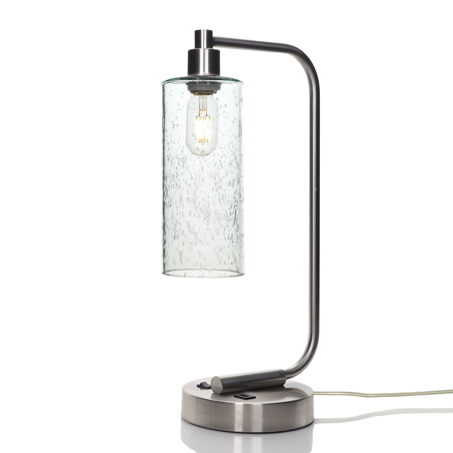 515 Table Lamp-Glass-Bicycle Glass Co - Hardware-Lunar-Eco Clear-Brushed Nickel-Bicycle Glass Co