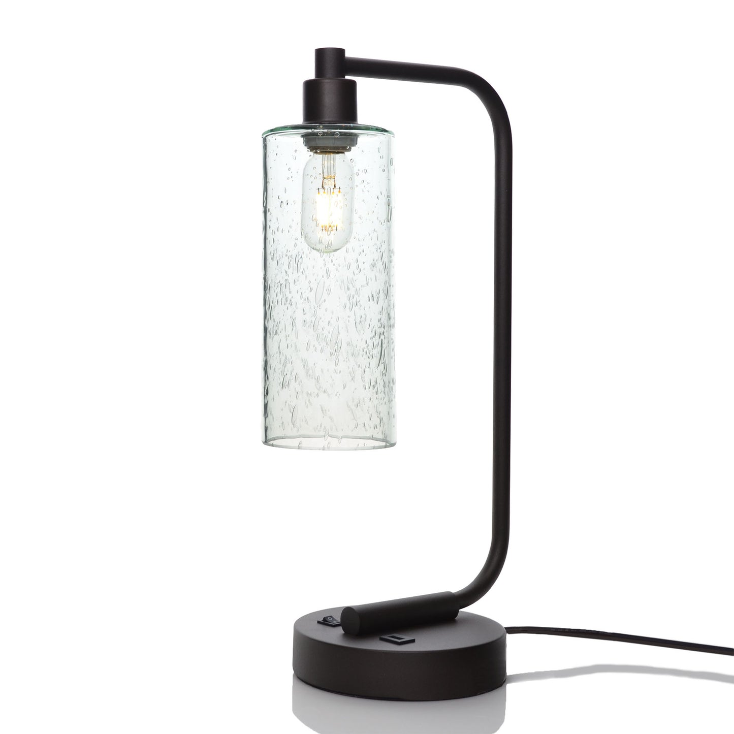 515 Table Lamp-Glass-Bicycle Glass Co - Hardware-Lunar-Eco Clear-Matte Black-Bicycle Glass Co