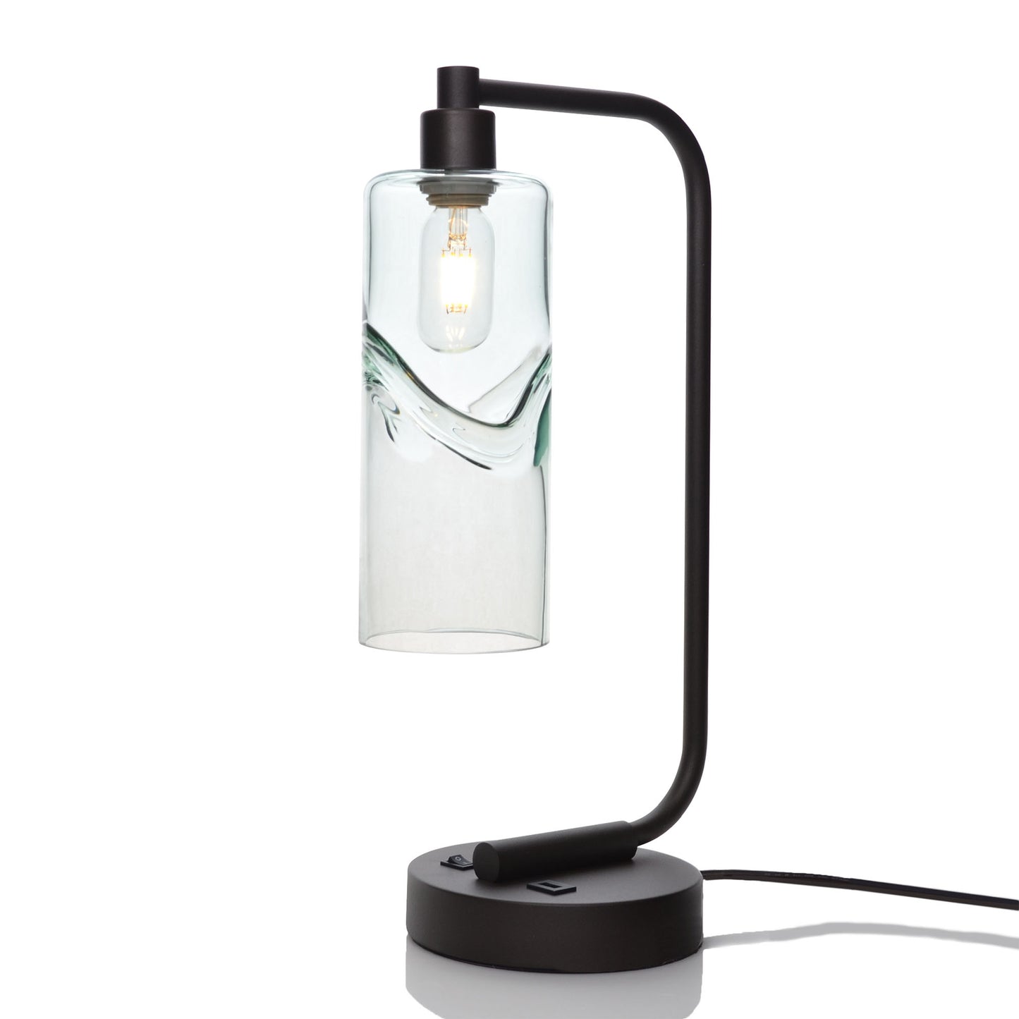515 Table Lamp-Glass-Bicycle Glass Co - Hardware-Swell-Eco Clear-Matte Black-Bicycle Glass Co