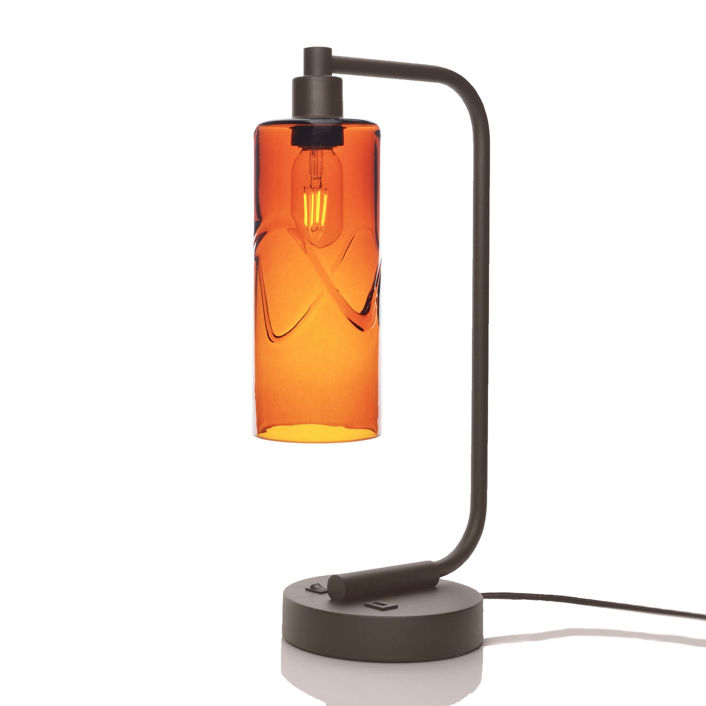 515 Table Lamp-Glass-Bicycle Glass Co - Hardware-Swell-Golden Amber-Dark Bronze-Bicycle Glass Co