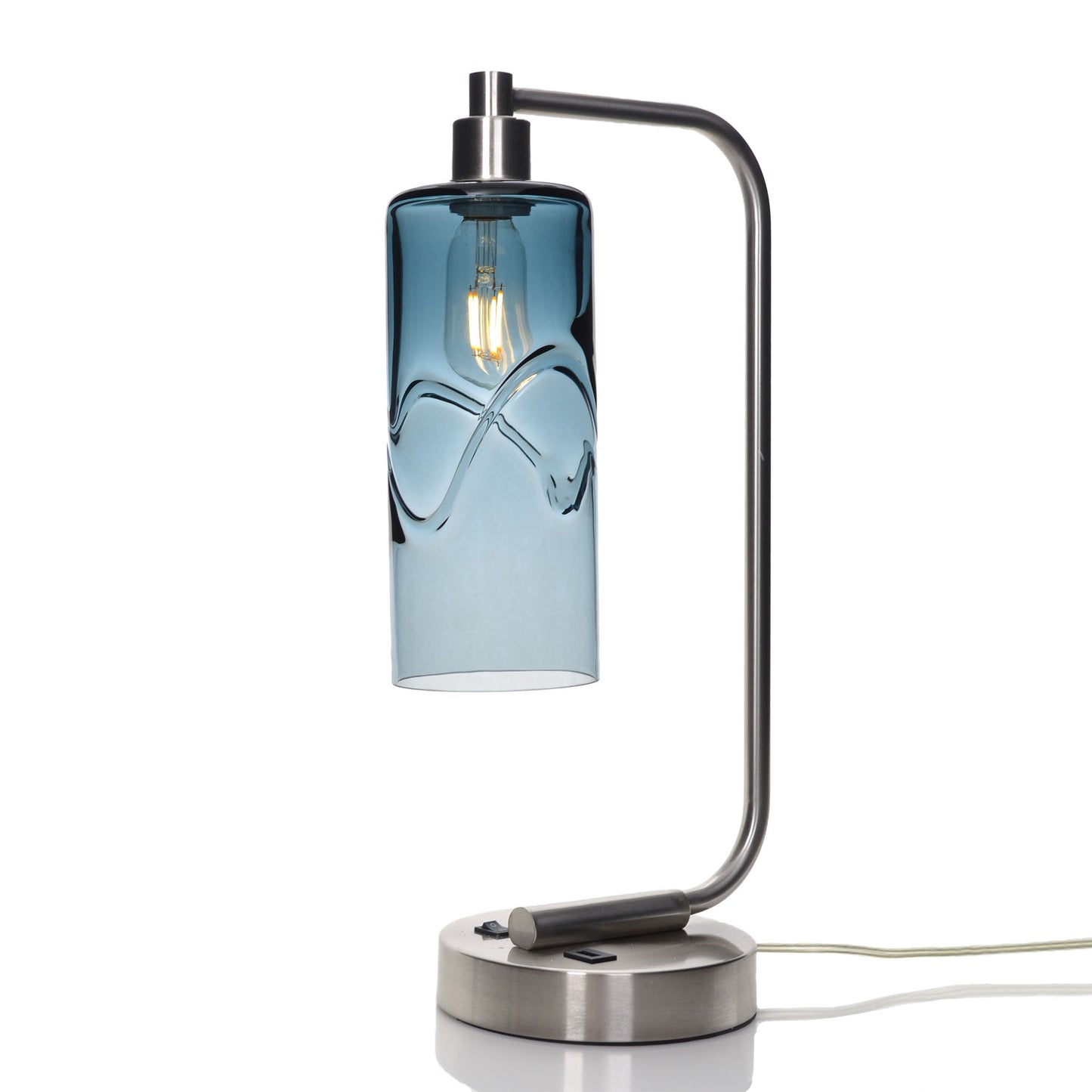 515 Table Lamp-Glass-Bicycle Glass Co - Hardware-Swell-Slate Gray-Brushed Nickel-Bicycle Glass Co