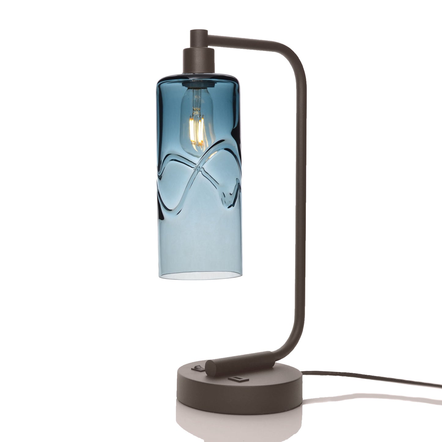 515 Table Lamp-Glass-Bicycle Glass Co - Hardware-Swell-Slate Gray-Dark Bronze-Bicycle Glass Co