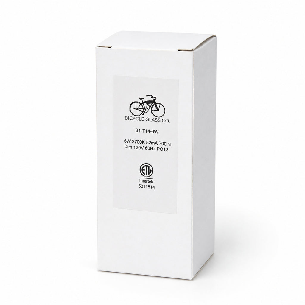 6 Watt LED Filament Bulb (2700k) - Dimmable & Energy-Efficient | Bicycle Glass Co.-Lightbulb-Bicycle Glass Co - Hardware-Single Bulb-Bicycle Glass Co