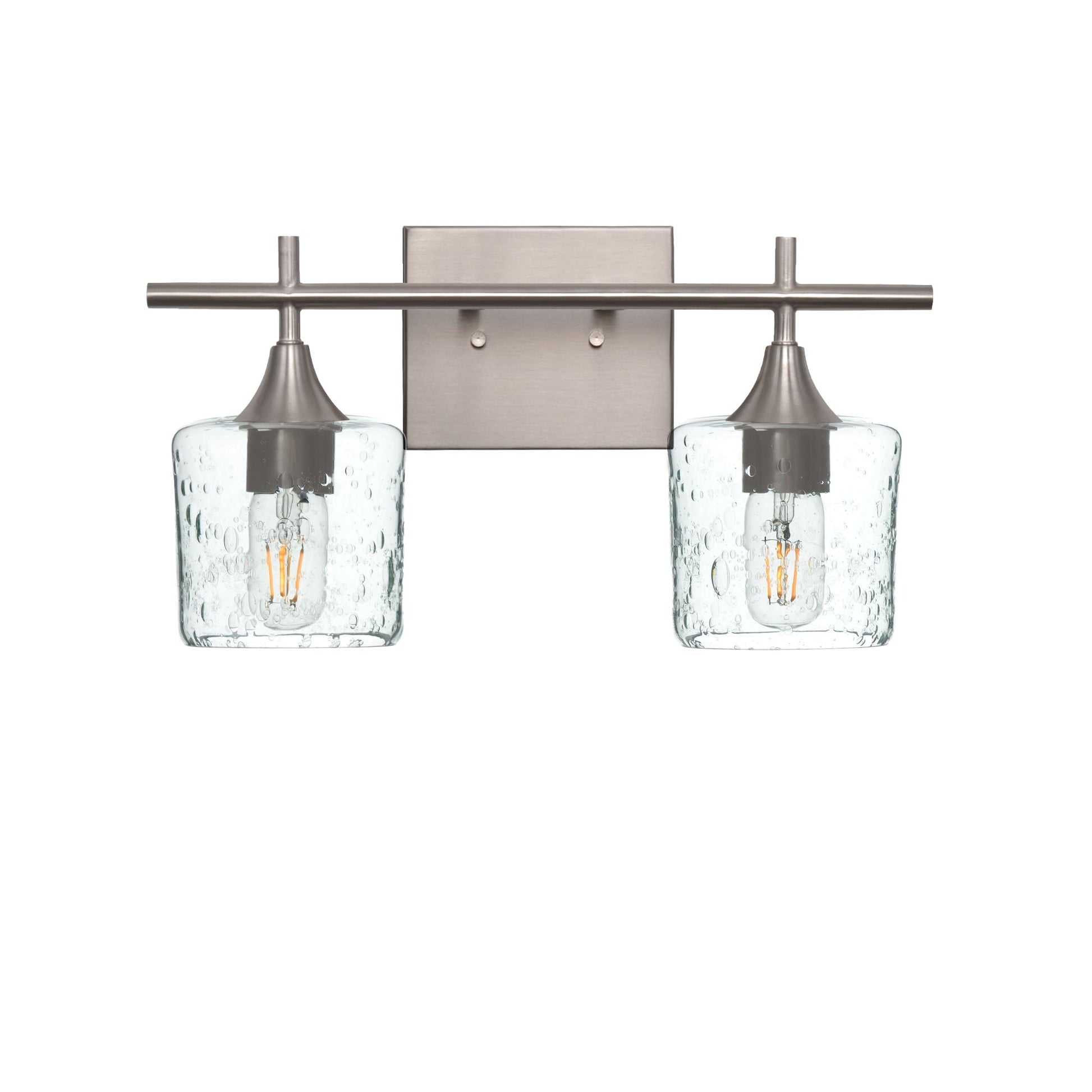 601 2-Light Wall Vanity-Glass-Bicycle Glass Co - Hotshop-Brushed Nickel-Lunar-Steel Blue-Bicycle Glass Co