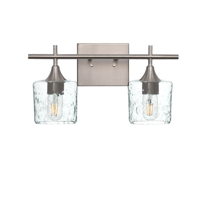 601 2-Light Wall Vanity-Glass-Bicycle Glass Co - Hotshop-Brushed Nickel-Lunar-Steel Blue-Bicycle Glass Co