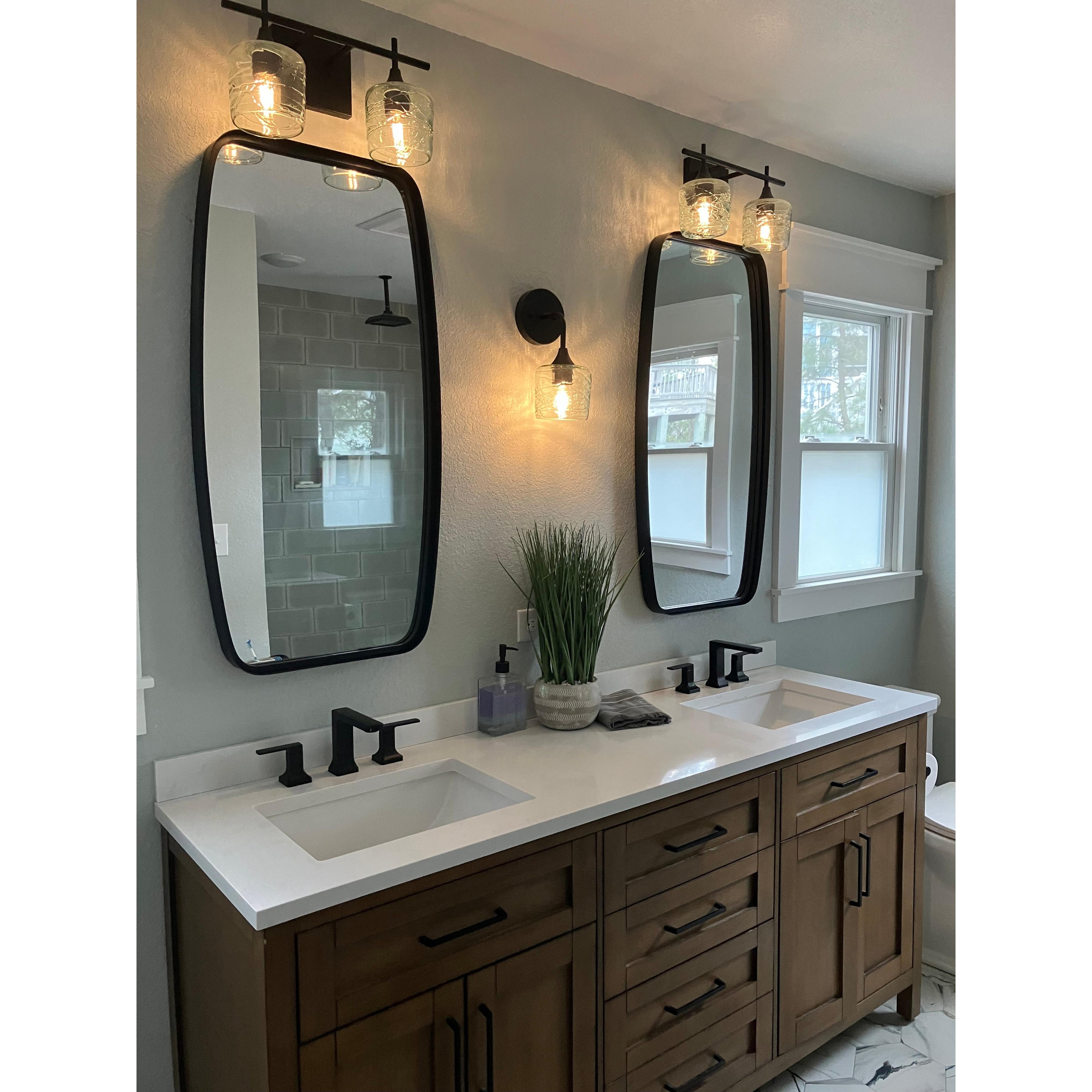 601 2-Light Wall Vanity-Glass-Bicycle Glass Co - Hotshop-Brushed Nickel-Lunar-Steel Blue-Bicycle Glass Co