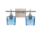 601 2-Light Wall Vanity-Glass-Bicycle Glass Co - Hotshop-Brushed Nickel-Lunar-Steel Blue-Bicycle Glass Co