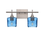 601 2-Light Wall Vanity-Glass-Bicycle Glass Co - Hotshop-Brushed Nickel-Lunar-Steel Blue-Bicycle Glass Co