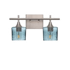 601 2-Light Wall Vanity-Glass-Bicycle Glass Co - Hotshop-Brushed Nickel-Lunar-Steel Blue-Bicycle Glass Co