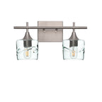 601 2-Light Wall Vanity-Glass-Bicycle Glass Co - Hotshop-Brushed Nickel-Lunar-Steel Blue-Bicycle Glass Co