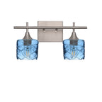 601 2-Light Wall Vanity-Glass-Bicycle Glass Co - Hotshop-Brushed Nickel-Lunar-Steel Blue-Bicycle Glass Co
