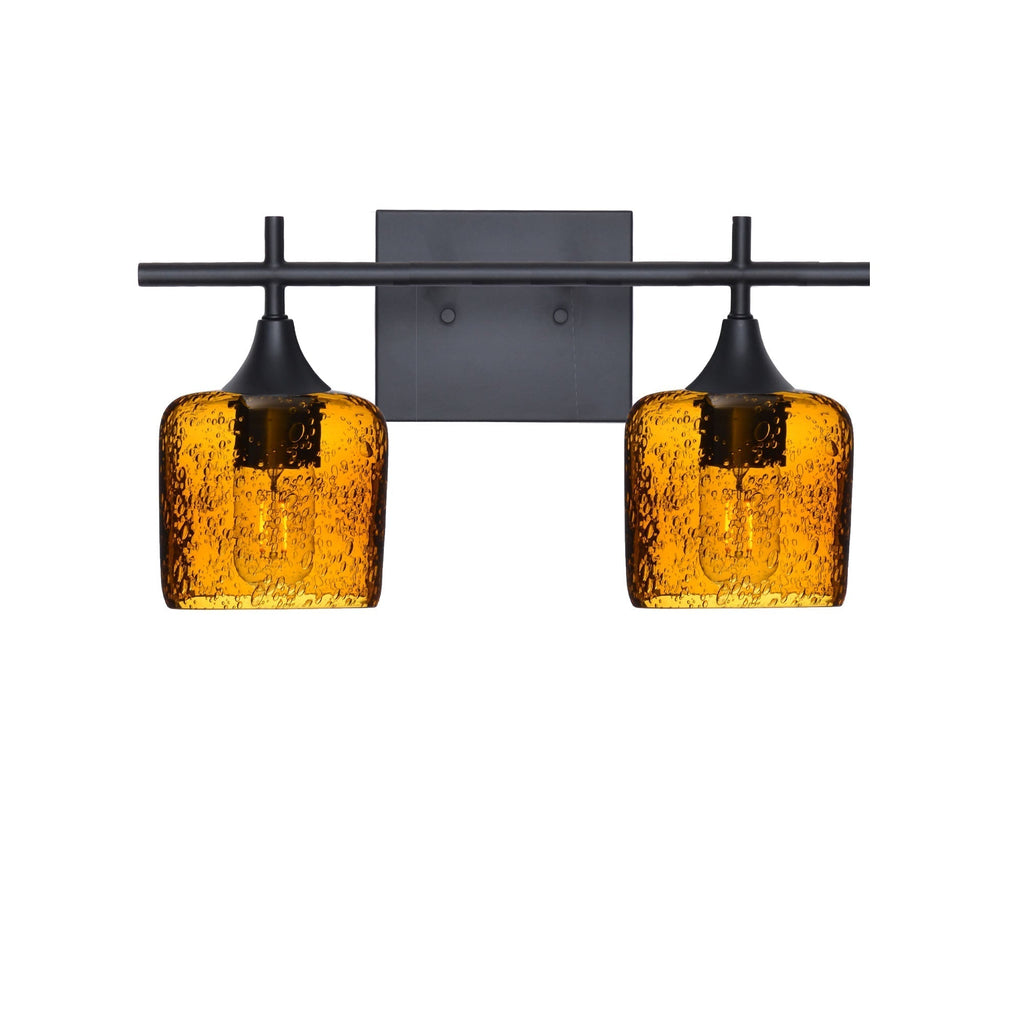 601 2-Light Wall Vanity-Glass-Bicycle Glass Co - Hotshop-Brushed Nickel-Lunar-Steel Blue-Bicycle Glass Co