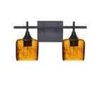 601 2-Light Wall Vanity-Glass-Bicycle Glass Co - Hotshop-Brushed Nickel-Lunar-Steel Blue-Bicycle Glass Co